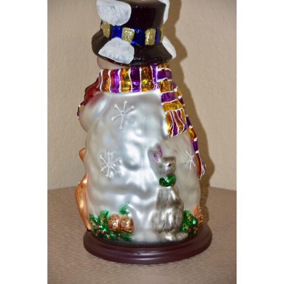 Thomas Pacconi Hand Blown and Hand Painted Christmas Holiday 14" Snowman - Picture 6 of 9